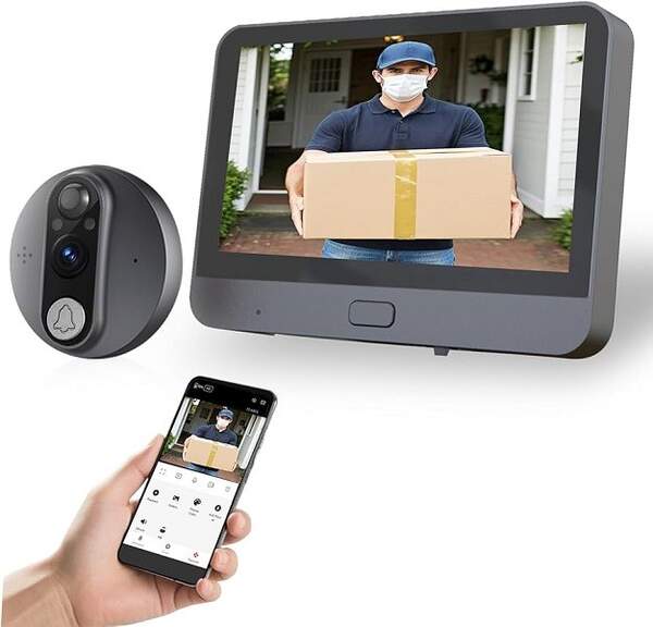 Бездротовий Wi-Fi відеодомофон дверне вічко Tuya Smart Life 300 PA (20) 9736 (шт)