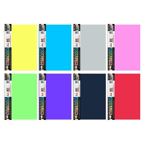 Блокнот А4, 80 арк., пластик, пружина збоку АП-1502 (шт)