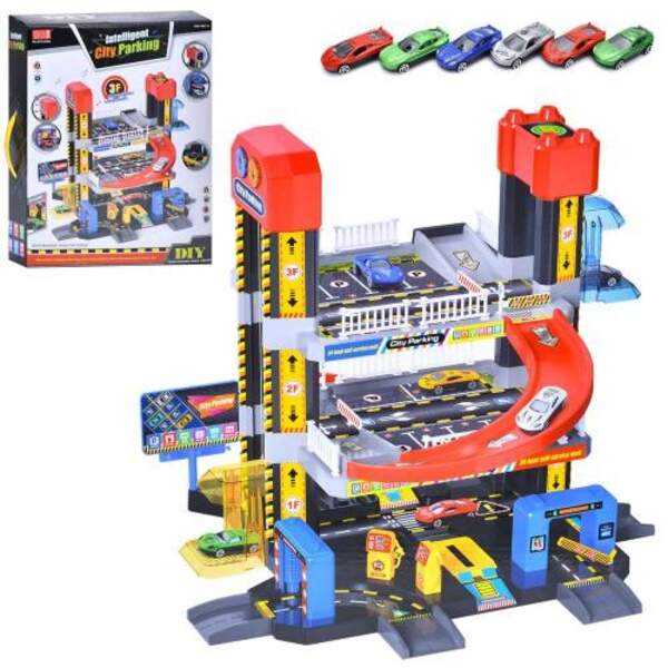 Гараж A333-238A (8шт) 57-58-в47см, ліфт, звук, світло, машинки, на бат-ці, в кор-ці, 41,5-54-14см (шт)