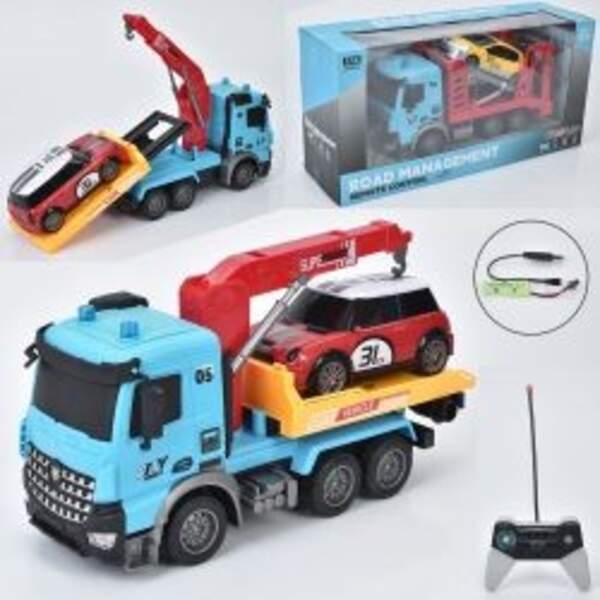 Евакуатор YJ-118-3-5 (12шт) р/к, акум, 30см, 1:14, світло, гумові колеса, USBзарядне, 2 види, в кор- (шт)