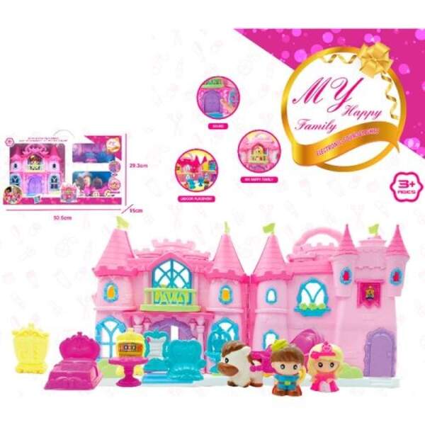 Замок 16926 (10шт) замок принцеси, 24-12,5-в25см, музика, світло, меблі, фігурки 2шт, карета, на бат (шт)