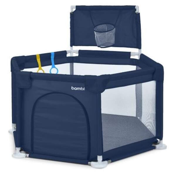 Намет MR 1340-BL (1шт) манеж, габаритний 138-121-в63см/в104см, манеж 126-108см, баскетбольне кільце (шт)