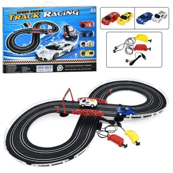 Трек 589-38A (18шт) 280см/98-46см, на шнурі(пульт 2шт), машина 2шт, 2 змінні корпуси, від мережі (US (шт)