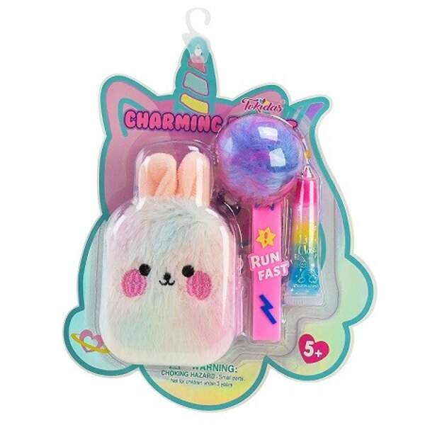 Косметика арт. T086 (24шт/4)  блиск для губ, стильна іграшка-брелок-гаманець слюда 20*2*15 см (шт)