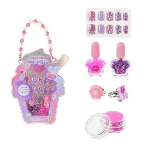 Косметика набір арт. T085 (48шт/4)  маникюр, лак, наліпки, аксес валіза 20*7*15 см (шт)