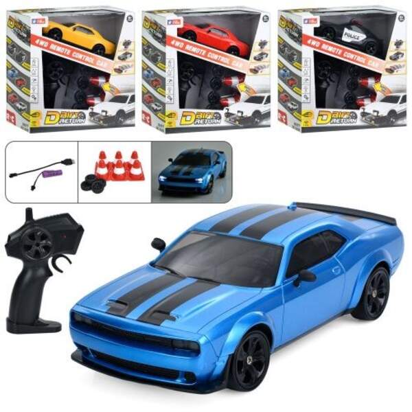 Машина 93217-28 (12шт) р/к2,4G, 19см, акум, світло, дрифт,гумові колеса, доп.колеса, 4х4, USBзарядне (шт)