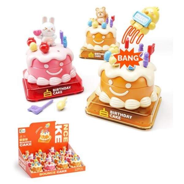 Продукти 268-60 (120шт) торт, 10-8-8см, стрибаючая фігурка, 12шт(3види) в дисплеї, 35,5-11-26см (шт)