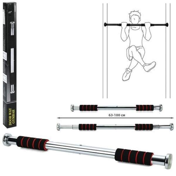 Тренажер MS 0593-2 (20шт) метал, турнік д/дверн. отвору, 63/100см, фом. насадки, в кор-ці, 65,5-5-5с (шт)