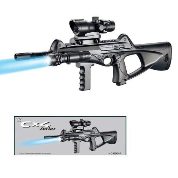 Автомат 8901A (12шт) 59см, пластикові кулі, світло, бат(табл), в кор-ці, 62-21-6,5см (шт)