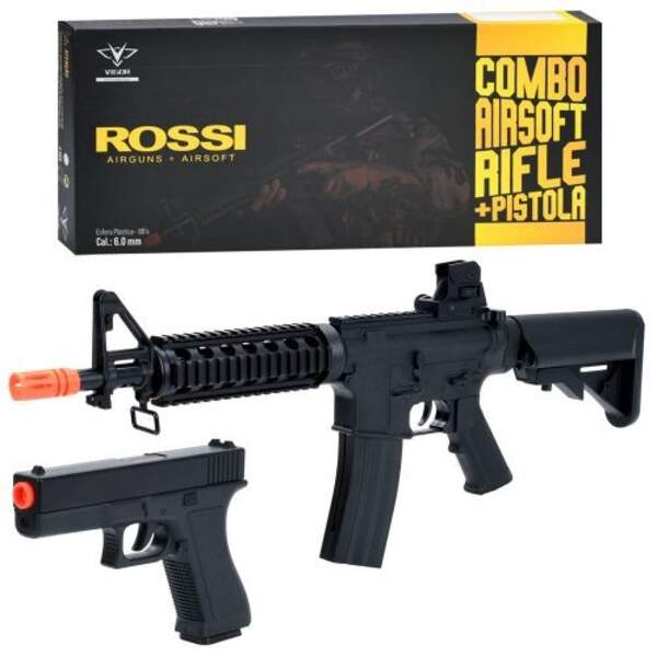 Автомат 9904 (4шт) 78см, набір зброї 2шт (1шт пістолет 21см), стріляє пластиковими кулями, в кор-ці, (шт)