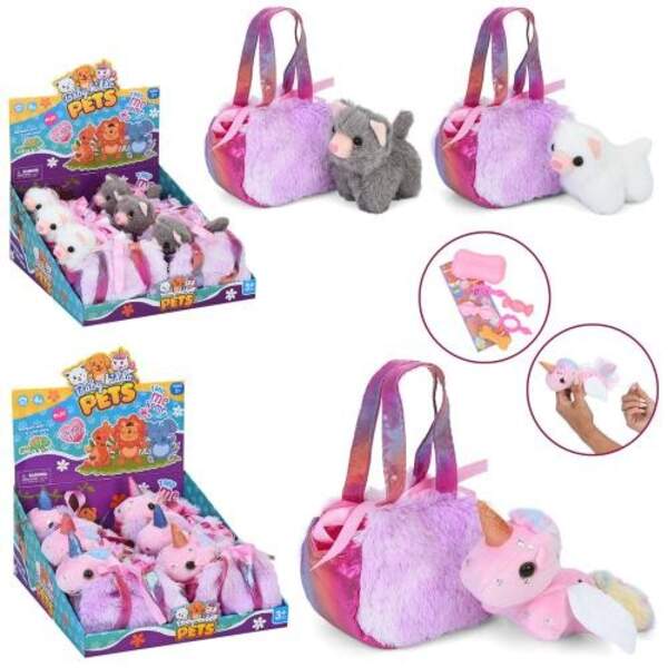 Тварина 7622-125-29 (54шт) 12см, плюш, аксесуари, сумка 13см, 2 види дисплеїв (єдиноріг, кіт), 6шт в (шт)