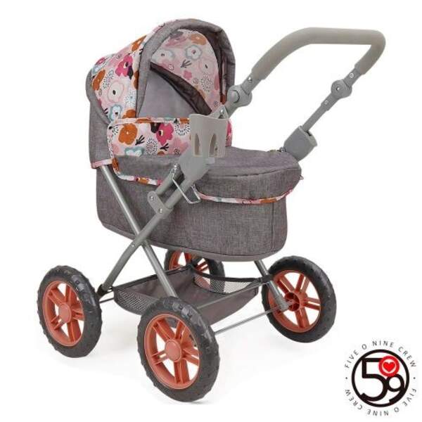 Коляска T724038 (4шт) для ляльки, класика, д60-ш41-в64см, регул.ручка EVA, люлька 46-24см, сумка, пі (шт)