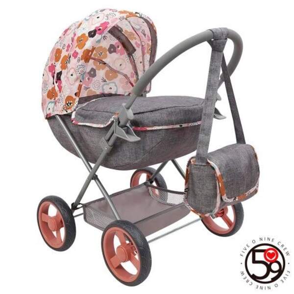Коляска T725038 (6шт) для ляльки, класика, д54-ш38-в58см, ручка EVA, люлька 49-26см, сумка, метал, в (шт)