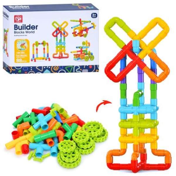 Конструктор 188-680 (36шт) труби/трубчатий, 88дет, в кор-ці, 30,5-22,5-6,5см (шт)