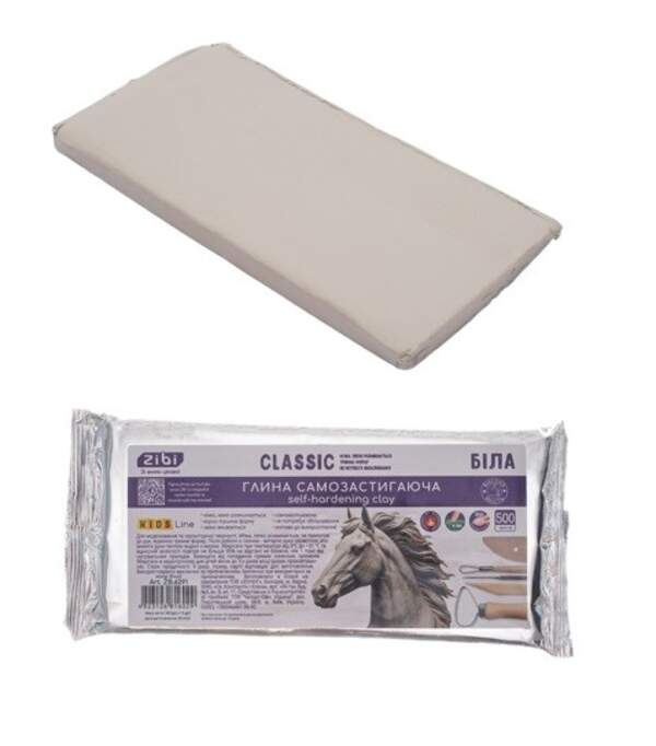 Глина самозастигаюча CLASSIC, 500 г, біла ZB.6291 (шт)