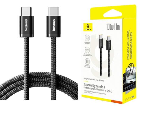 Кабель Baseus Dynamic 4 Fast Charging Type-C to Type-C 100W 1m  Black (P10381400111-00) (шт)