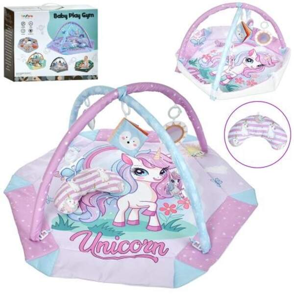 Килимок для немовляти ZL2411 (9шт) єдиноріг, 110-102-56см, 2в1(манеж) 87-75-в12см, 2 дуги, подушка 3 (шт)