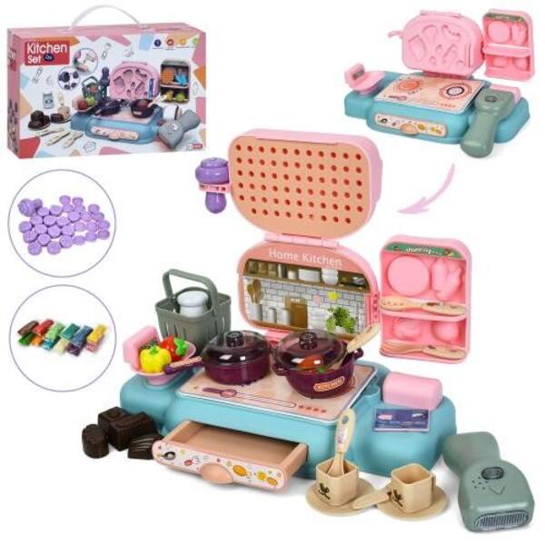 Кухня 1007-1 (24шт) 2в1(магазин), плита, 27-13,5-в15см, сканер, звук, світло, посуд, продукти, солод (шт)