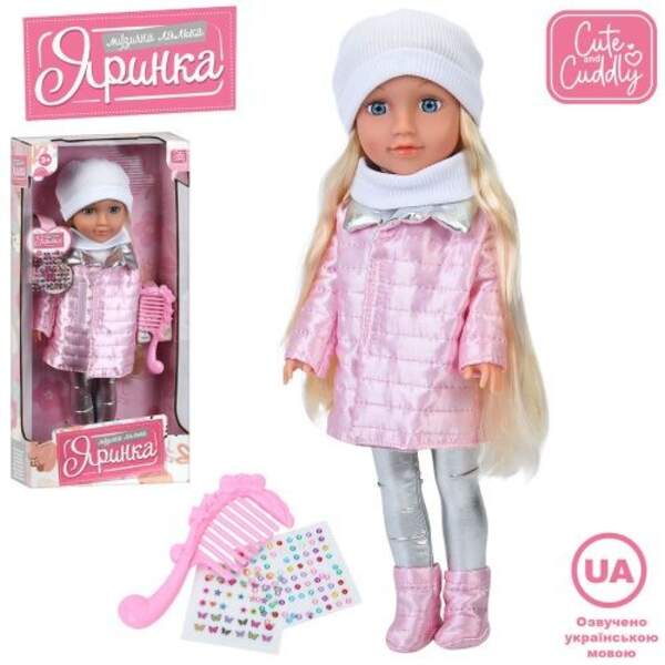 Лялька M 6235 I UA (18шт) Яринка, 40см, музика(укр), пісні, гребінець, стрази-наліпки, на бат(табл), (шт)