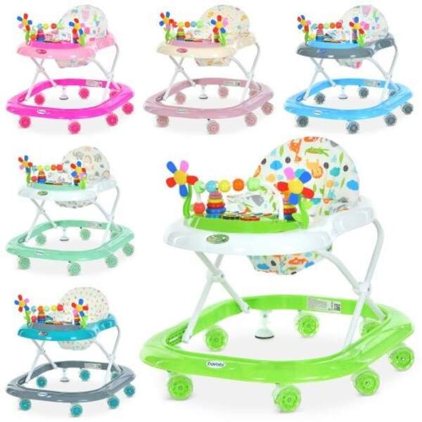 Ходунки M 3619-2 (6шт) колеса 8 шт.(6см), регул. висота, 6 кольорів, муз., світло, бат. (шт)