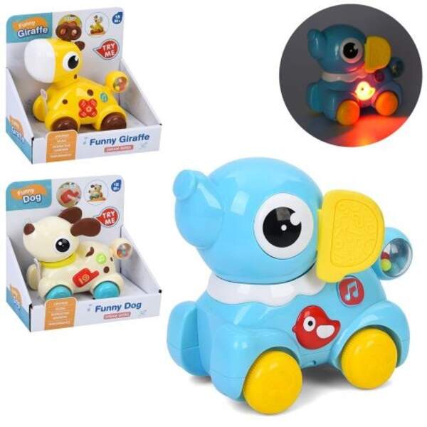 Гра 66005-6-7 (48шт) тварина на колесах, 15см, музика, світло, рухливий хвіст-тріскачка, прорізувач, (шт)