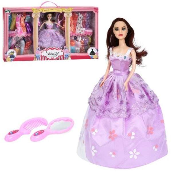 Лялька з вбранням YT6008 (12шт) 28см, плаття, дзеркало, гребінець, в кор-ці, 62-33-6,5см (шт)