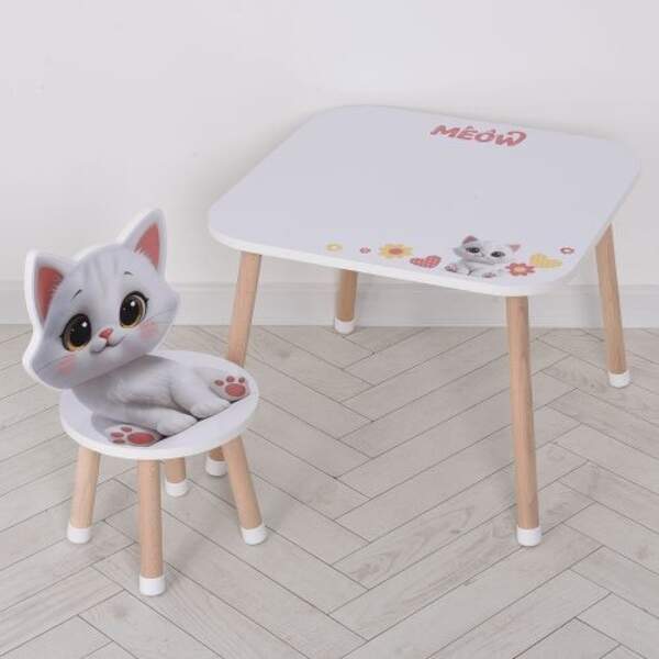 Столик M 502-2 (1шт) 1 стільчик, дерев'яний, кошеня (шт)