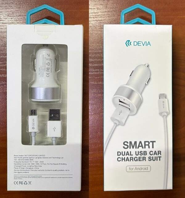 Пристрої побутові для заряджання акумуляторів мобільних телефонів DEVIA+кабель мікро 2.4A білий 9010 (шт)