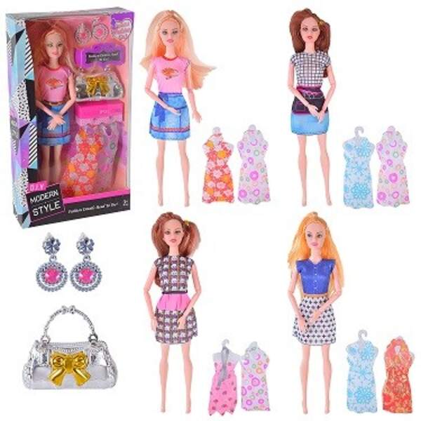 Лялька арт.1118C (84шт/2) з вбранням, 4 види, короб. 18*6*32 см (шт)