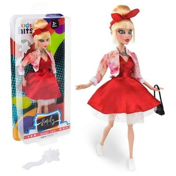 Лялька Emily Grace арт. KH24/001 (12шт)  в стильній червоній сукні, аксес, короб. 16,4*37,5*5,2 см (шт)