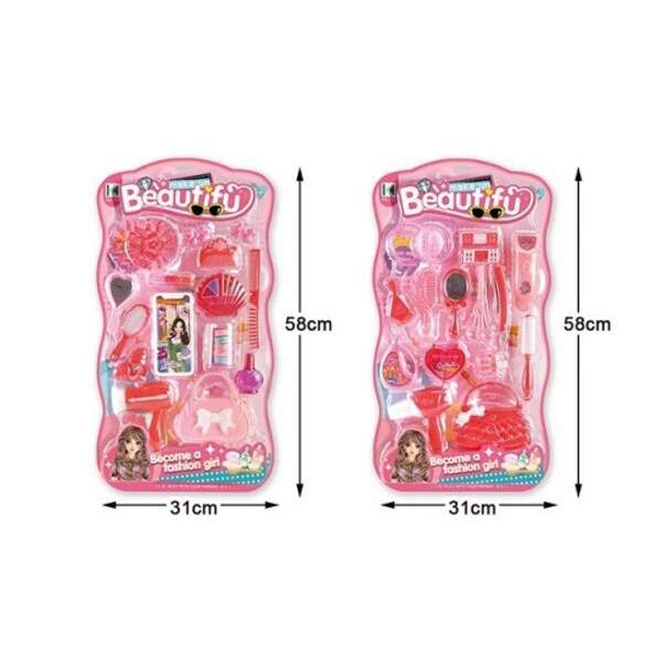 Перукарський набір арт.  KZ-2677AB (48шт/2) 2 види,фен,гребінець ,сумочка,аксессуари,планш. 31*58 см (шт)