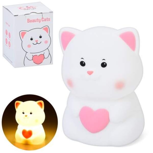 Нічник DYB021 (48шт) кіт, 12,5см, сенсорний, світло-3режими, Type-C вхід, на бат-ці, в кор-ці, 9-12, (шт)