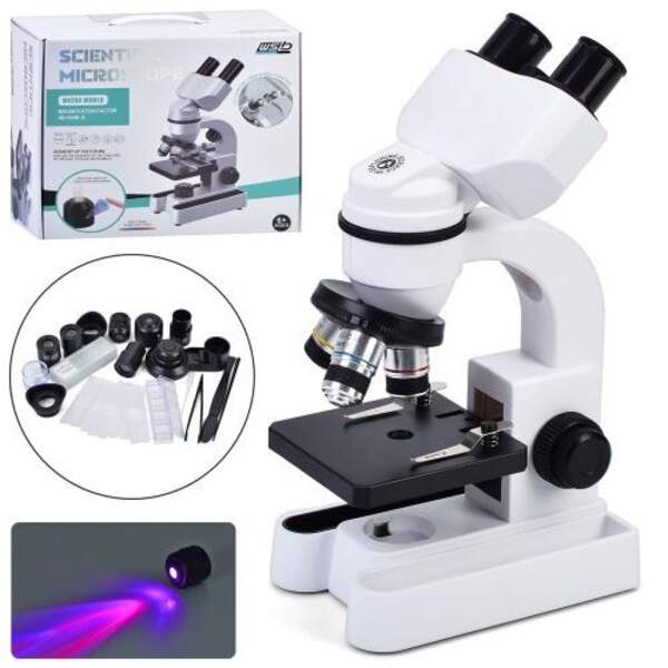 Оптичний прилад W5806A (8шт) мікроскоп, 27см, 40-1600 Х, світло, інструменти, бат(табл), в кор-ці, 3 (шт)