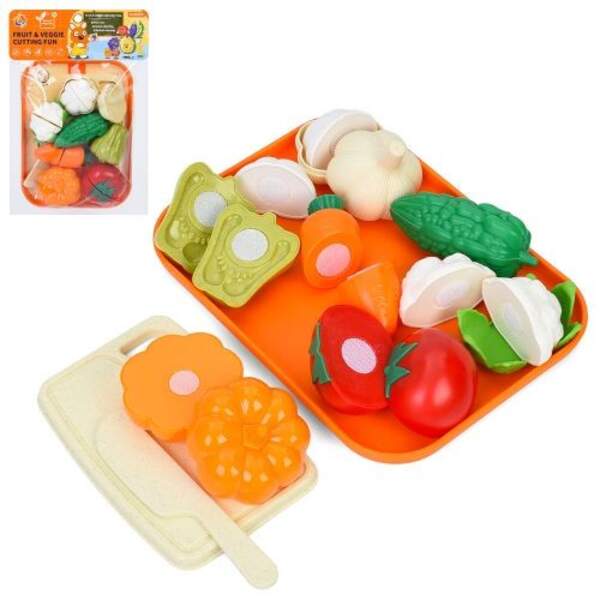 Продукти W8010 (96шт) на липучці, овочі, піднос, дошка, ніж, у пакеті, 20-30-5см (шт)