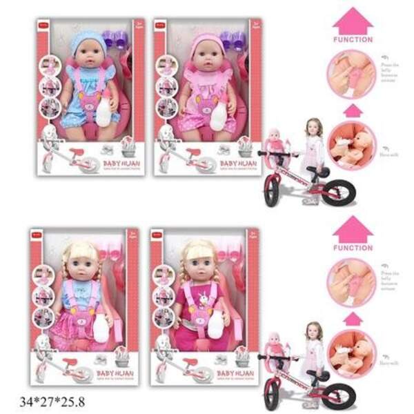 Лялька 40см QH3011-9/15 інтер-на з автокріслом та аксес.кліпає.муз.2в.2кол.кор.34*25,8*27 /16/ (шт)