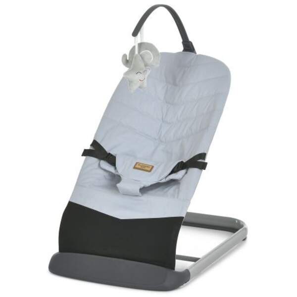 Баунсер ME 1178-1 IZZY Gray (1шт) 3 полож.спинки, льон, дуга з іграшками, cірий (шт)