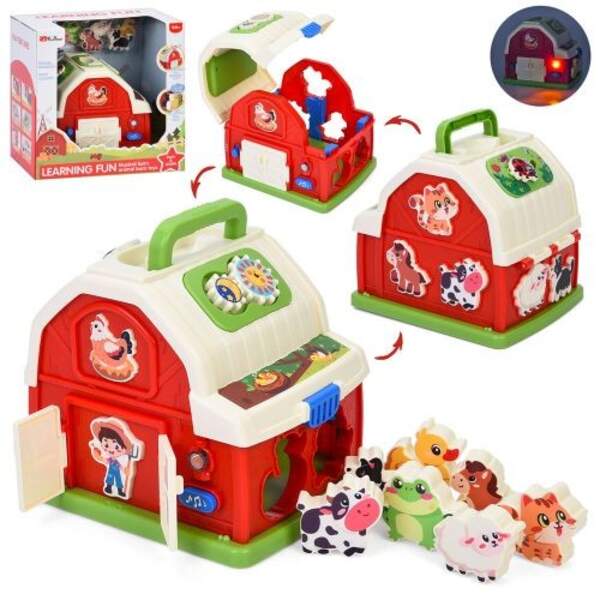 Гра 35973 (6шт) будинок, 19-15,5-в16см, музика-звук(англ), звуки тварин, світло, сортер (фігури-твар (шт)