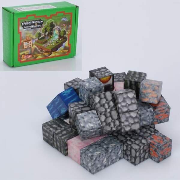 Конструктор 5801 (24шт) магнітний, куб 2см, 50дет, в кор-ці, 14,5-11-5см (шт)