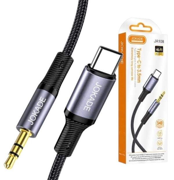 Кабель Аукс JOKADE JA108 (3.5mm-Lightning) чорний (шт)