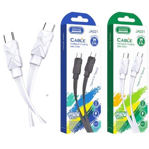 Кабель JOKADE JA021 PD60W (1 meter) (Type-C to Type-C) white (шт)