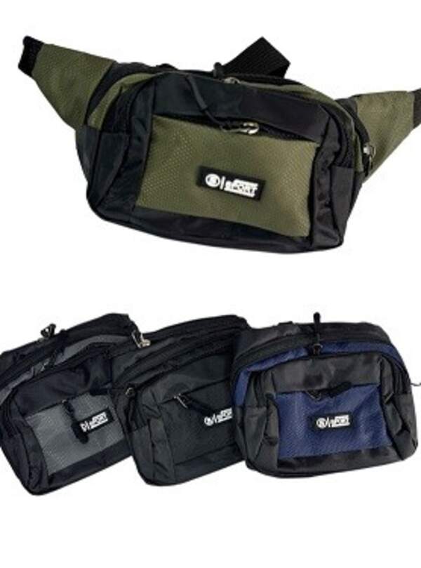 Сумка поясна чоловіча. з поліестеру 4-відділення (34,5*15,5)см №0166 (200) (шт)