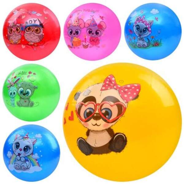 М'яч дитячий MS 3997 (240шт) 9 дюймів, ПВХ, 57-63г, 5кольорів, 6видів, УПАКОВКА 10шт в пакеті (шт)