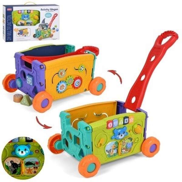 Центр розвиваючий RJ6829 (16шт) возик, ігрова панель/бізіборд, шестерні, сортер (4фігури), годинник- (шт)