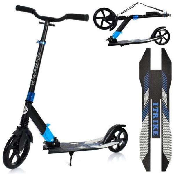Самокат SR 2-079-BL (1шт) доросл.,алюм.,кол2штПУ230-200мм,кермо90-101см,підніж.31-13см,аморт.,підста (шт)