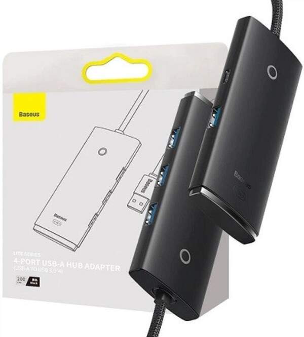 USB-Hub Baseus 4-in-1 Lite Series Series (Type-C to USB 3.0*4) 1m Black WKQX030401 (шт)