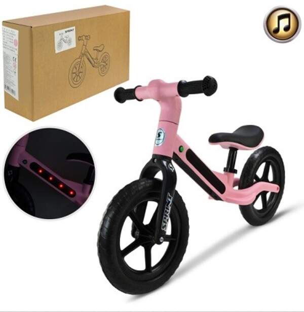 Велобіг арт. BB2603 (1шт) рама з нейлонового скловолокна, колеса EVA, світло, звук, рожевий  у короб (шт)