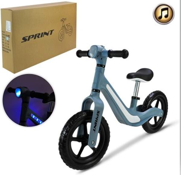 Велобіг арт. BB2608 (1шт) рама з нейлонового скловолокна, колеса EVA, світло, звук, сіро-блакитний у (шт)