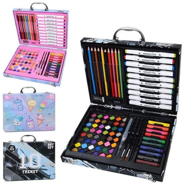 Набір для творчості MK 5781 (10шт) акварельні фарби, двосторонні маркери ,олівці, воскова крейда, пе (шт)