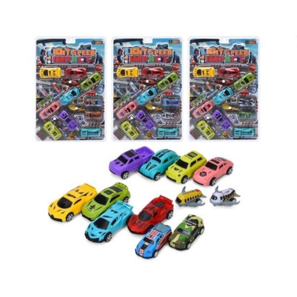 Набір машинок 24636 (60шт) інерція, машинка 10шт (від 6см), літак 5см 2шт, мікс видів, у слюді, 28-4 (шт)