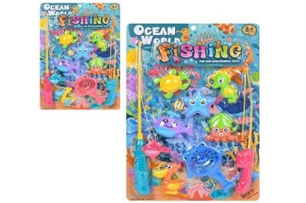 Риболовля 706-65A (48шт) вудка 2шт, морскі мешканці, мікс кольорів, на листі, 30-46-4см (шт)